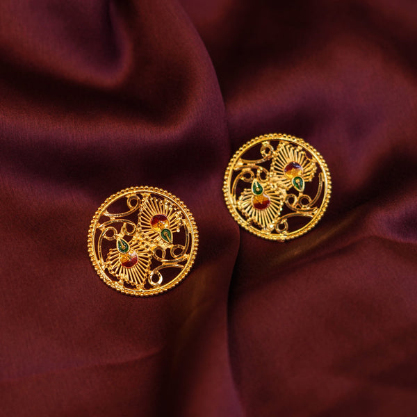 Beautiful Gold Plated Minakari Moon Hasuli Necklace image 1