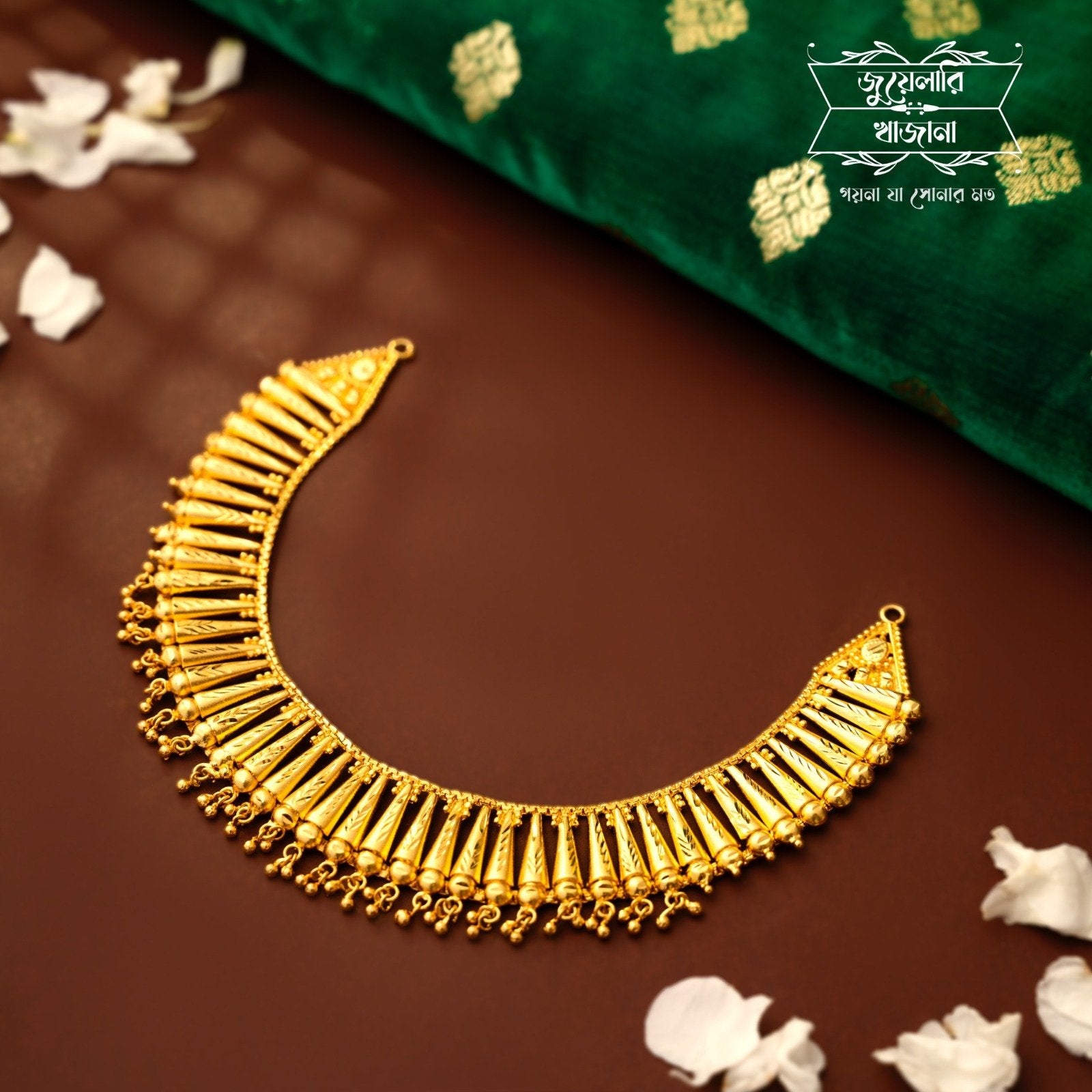 Aesthetic Gold Plated Supriti Chatai Necklace – Jewellery Khazana