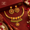 Premium Gold Plated Saajbati Necklace with Earrings