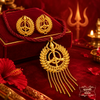 Premium Gold Plated Uma Pendant with Earrings