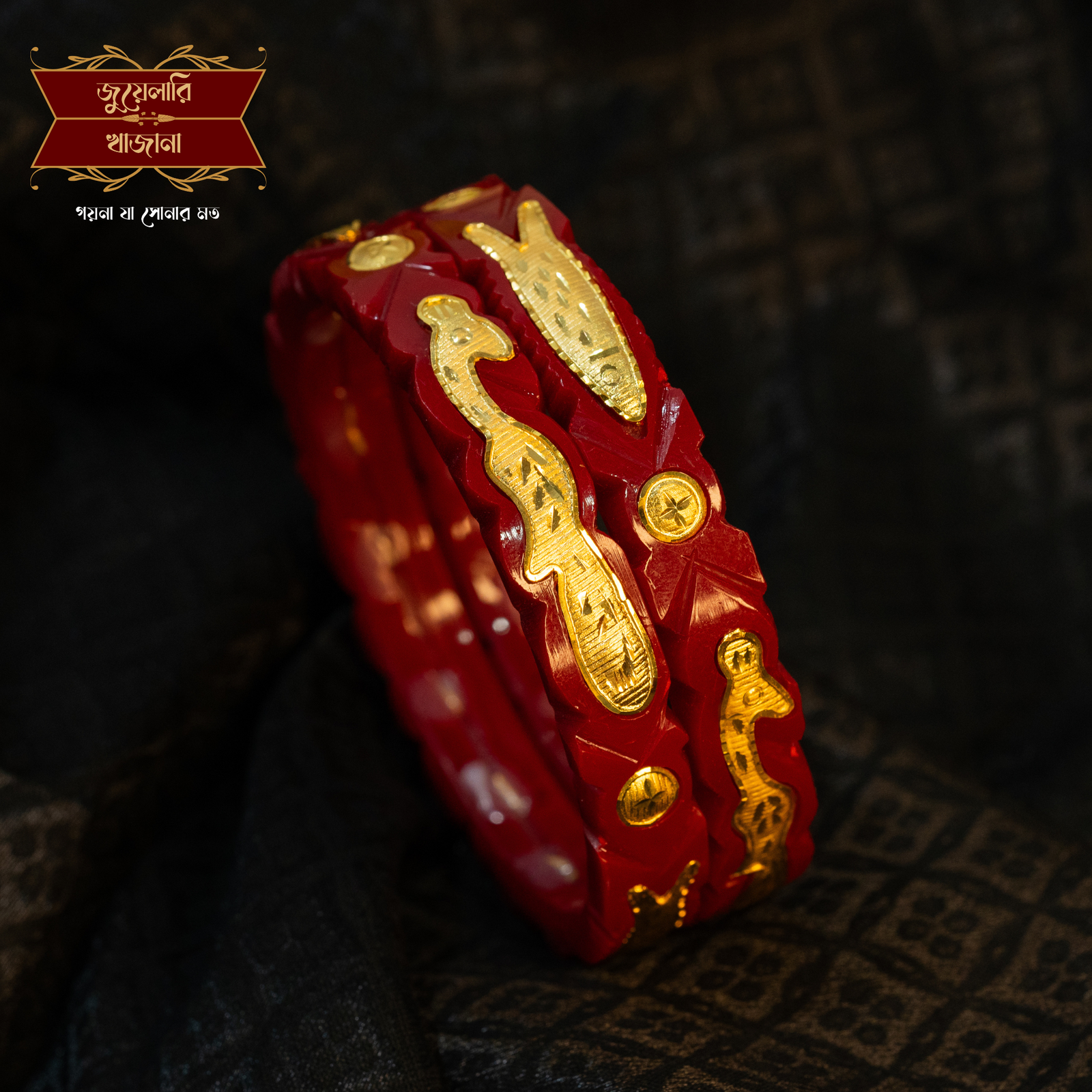 Premium Gold Plated Fish Peacock Pola Pair – Jewellery Khazana