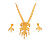 Three layer stylish Gold Plated sitahar with earrings image 0