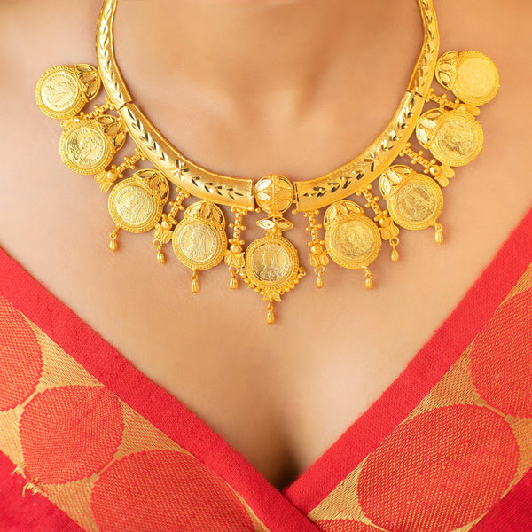 Premium Gold Plated Gini Hasuli with Earrings image 1