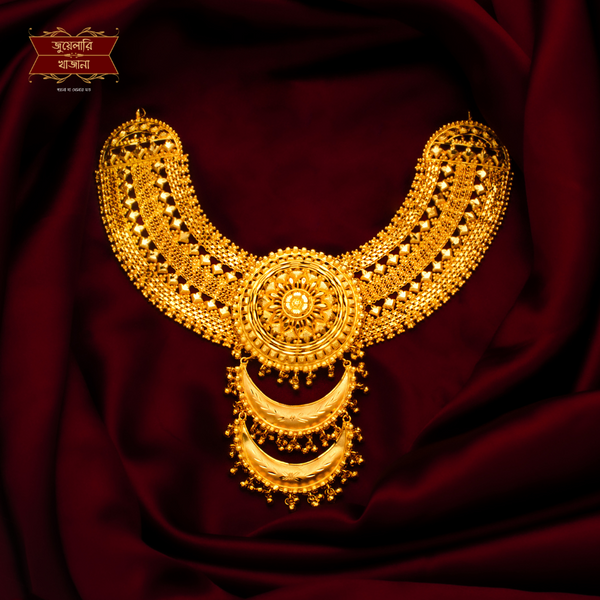 Premium Gold Plated Chandbali Chatai Necklace image 1