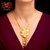 Stylish Gold Plated Flower Tie Chain with Earrings image 0