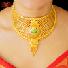 Premium Bridal Gold Design Minakari Choker with Earrings image 0