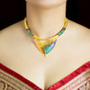 Stylish Gold Plated Anurika Necklace Hasuli with Earrings image 1