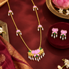 Premium Gold Plated Lotus Tie Necklace set