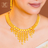 Elegant Gold Plated Aparna Necklace with Earrings