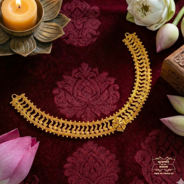 Stylish Gold Plated Bhoomika Necklace with Earrings