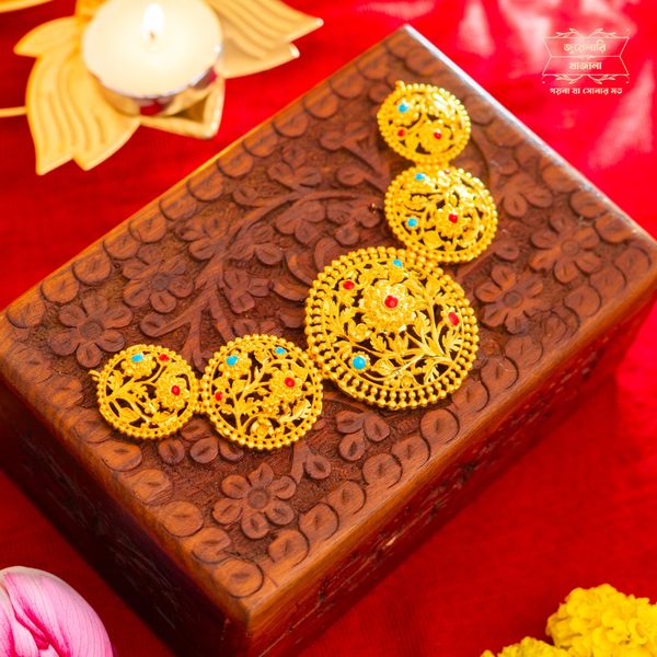 Premium Gold Plated Suhasini Necklace with Earrings