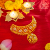 Premium Gold Plated Sreema Neckalce with Earrings