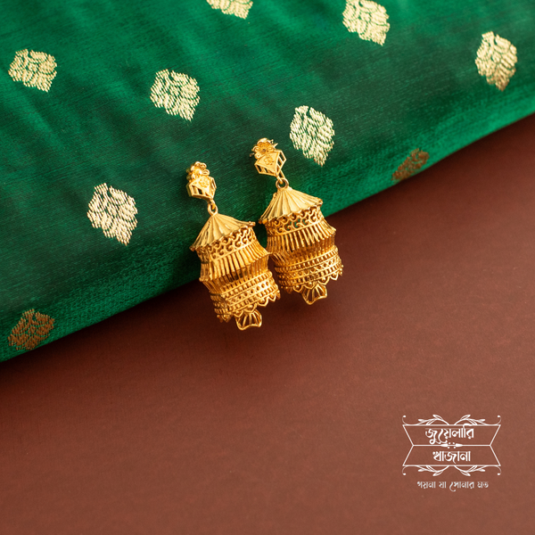 Premium Gold Plated Tibetian Jhumko