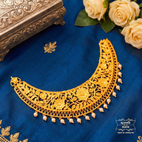 Premium Gold Plated ILA rose Necklace