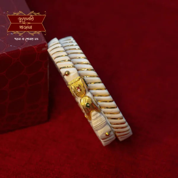Premium Spiral Hati Mukh Original Conch Shankha Bangles