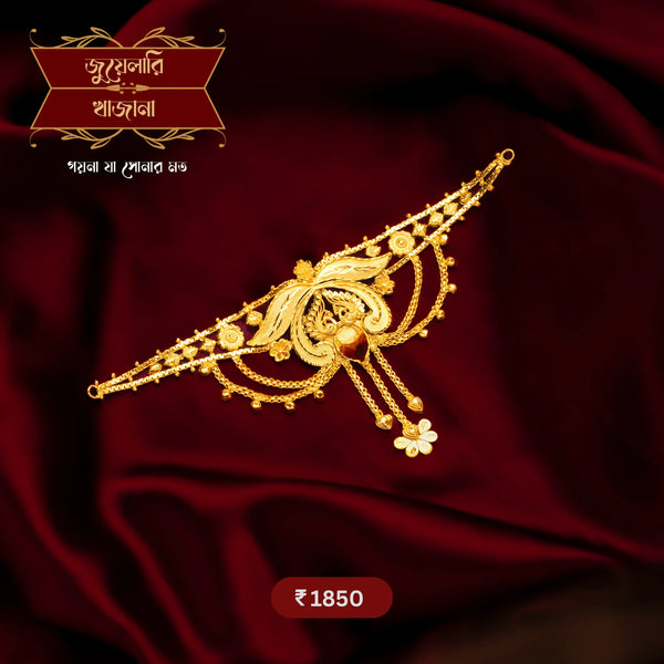 Stylish Gold Plated Jhalor Choker with Earrings