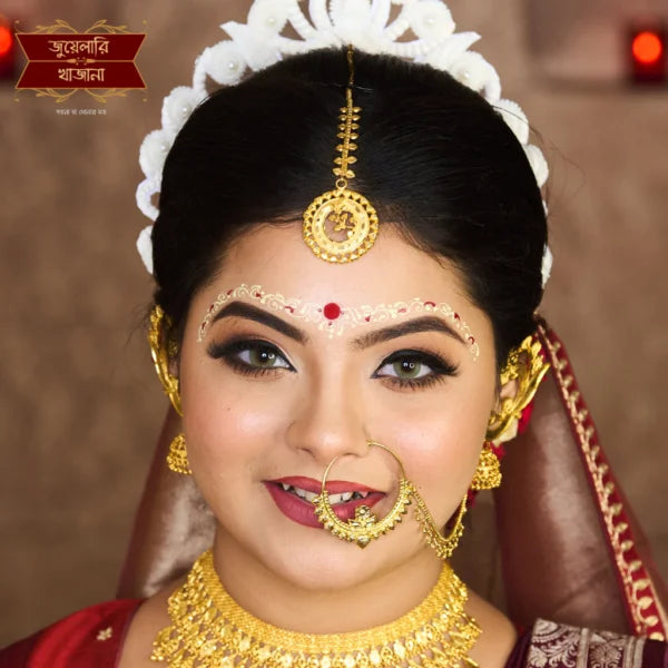 Stylish Gold Plated Floral Vine Tikli