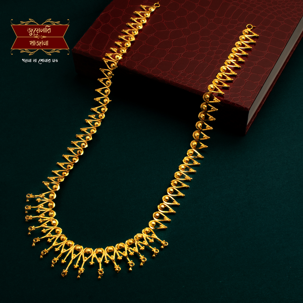 Premium Gold Plated Pradip U-Har with Earrings image 0