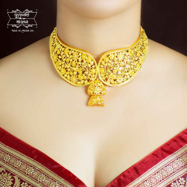 Aesthetic Gold Plated Anaya Choker with Earrings image 1