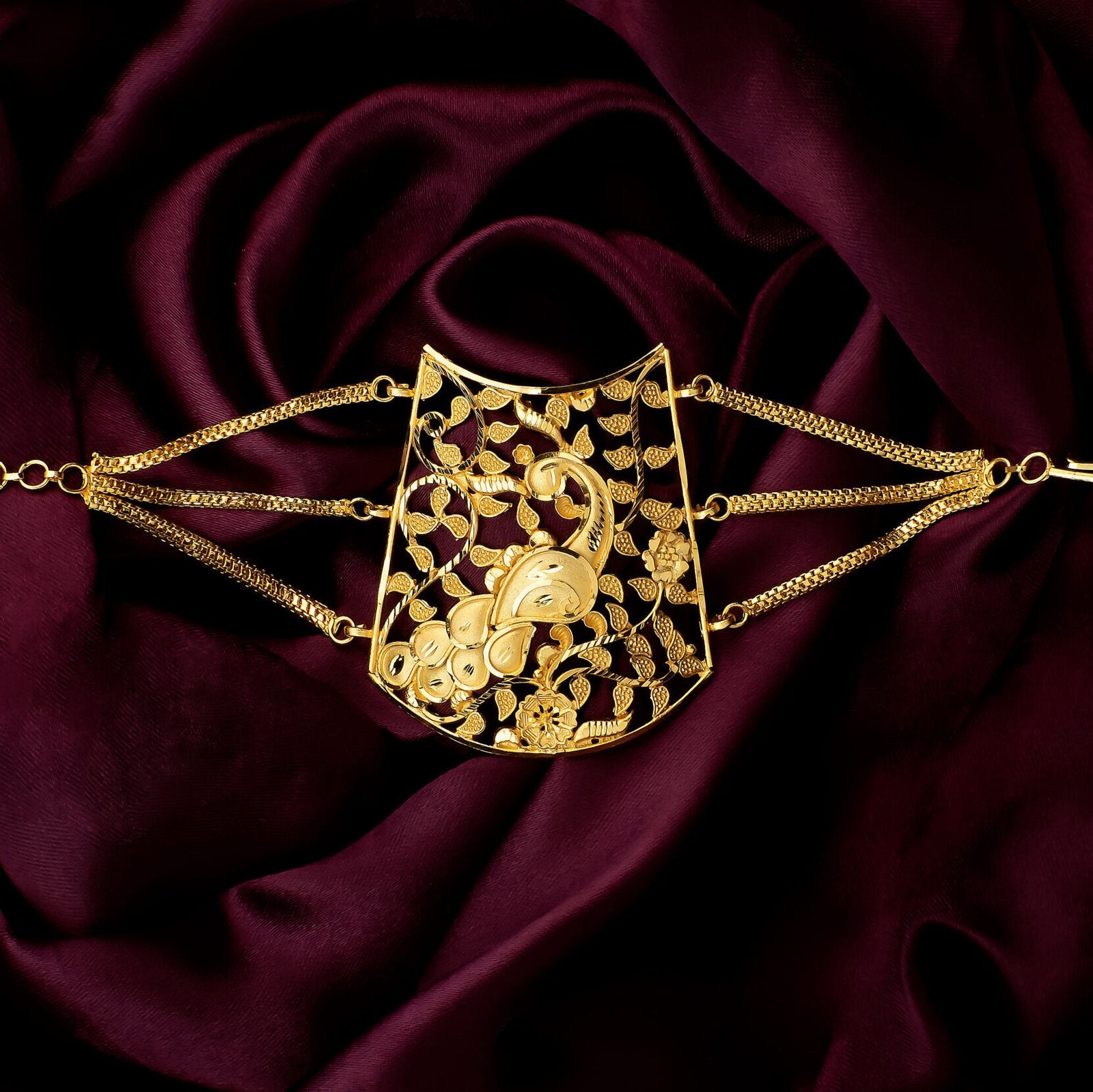Stylish Gold Plated Peacock Mantasha – Jewellery Khazana