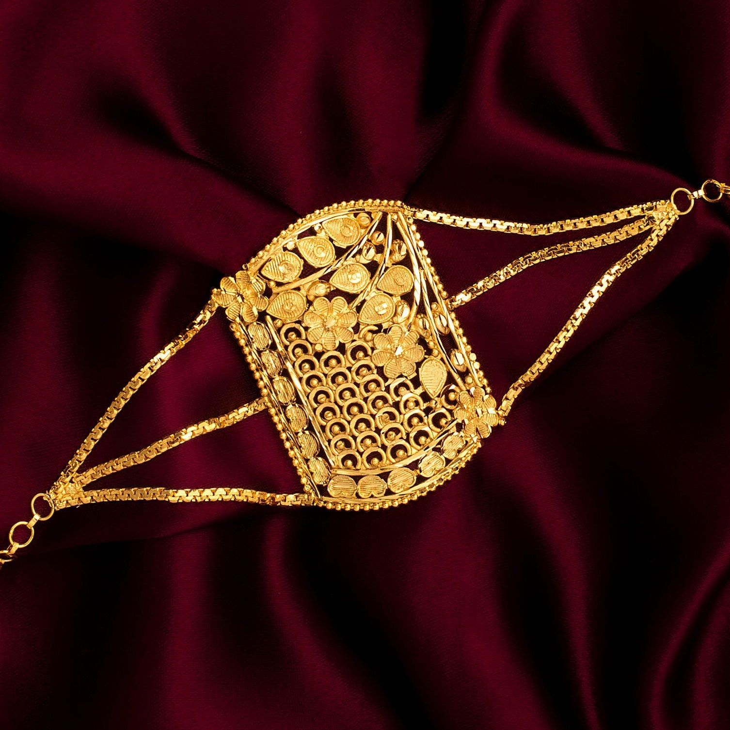 Jewellers Light Weight Gold Mantasha Design Premium 24K Gold Plated Box Mantasha – Jewellery Khazana