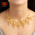 Sleek Gold Plated Necklace with matching earrings image 0