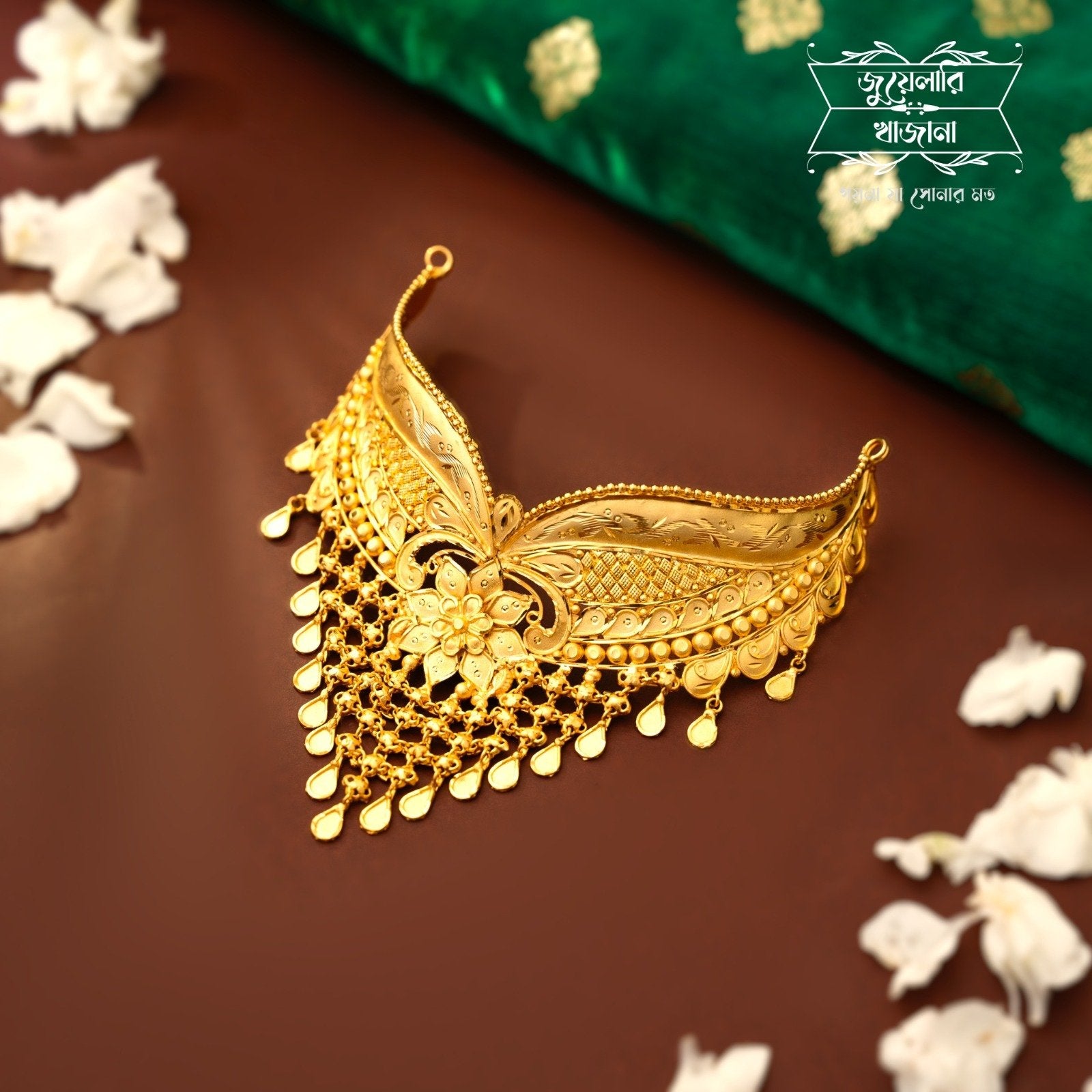 Premium Gold Plated Butterfly Jhalor Cuff Choker – Jewellery Khazana