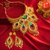 Premium Gold Plated Buttlerfly Choker in Aqua Minakari Work image 0