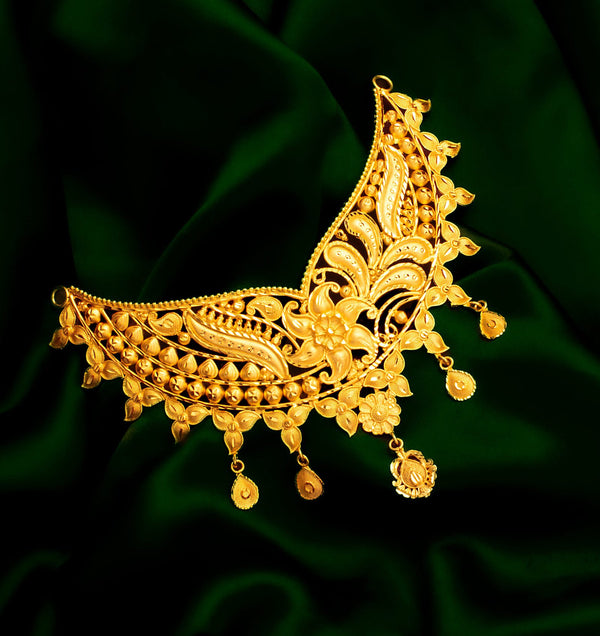 Stylish Gold Plated Bridal Cuff Choker with Earrings image 0