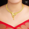 Stylish Gold Plated Feather Necklace with Earrings image 1
