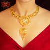 Stylish Gold Plated Amkalka Necklace with Earrings image 1