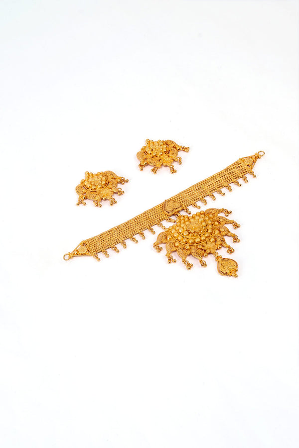 Stylish Belt Choker with matching earrings image 0