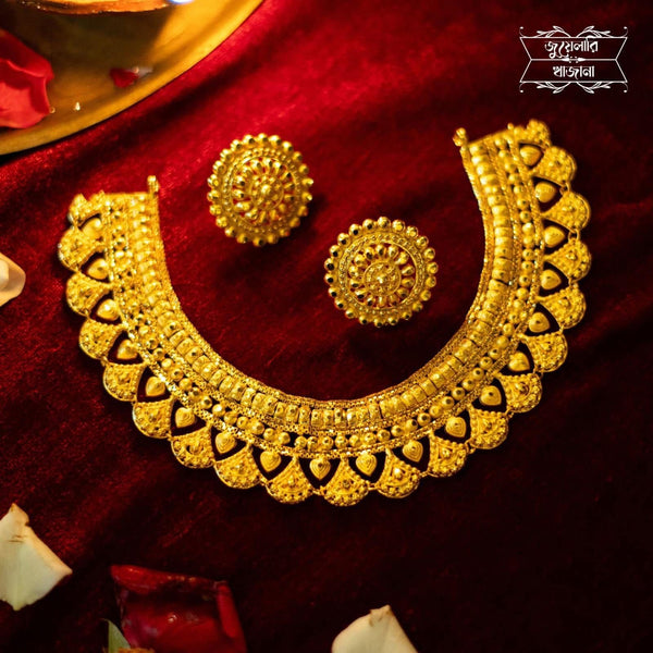 Premium Gold Plated Kalki Necklace with Earrings image 0