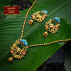 Premium Gold Plated Aranya Chain Pendant with Earrings image 0