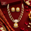 Premium Gold Plated Shiuli Oisorjyo Necklace with Earrings