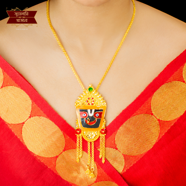 Trendy Gold Plated Minakari Jagannath Crown Tie Chain image 0