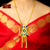 Stylish Gold Plated Sitahar in Aqua Minakari Work with Earrings image 0