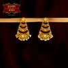 Stylish Gold Plated Three Layer Earrings with Semi Cultured Pearl image 0