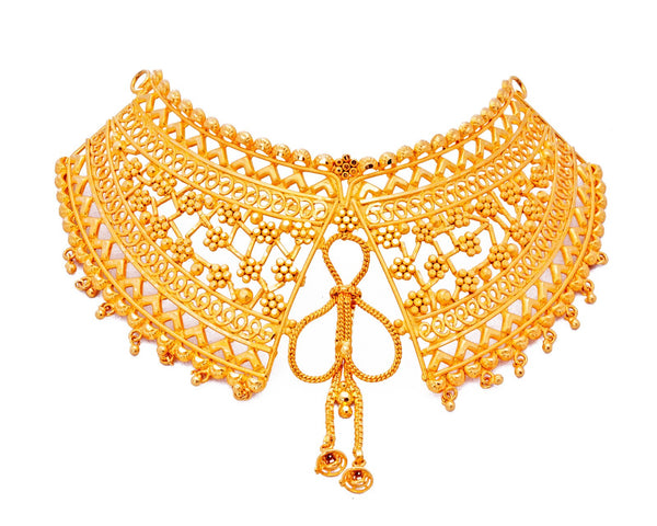 Bridal gold design inspired necklace with earrings image 2