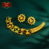Premium Gold Plated Star Flower Hasuli with Earrings image 0