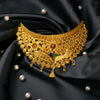 Gold Plated Cuff Choker with Matching Earrings image 1