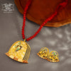 Premium Gold Plated aesthetic bird pendant on shell with Earrings image 1