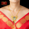Premium Gold Plated Minakari Butterfly Pendant Tie Chain image 0