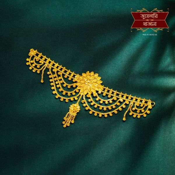 Trendy Gold Plated Jhalor Choker with Earrings image 0
