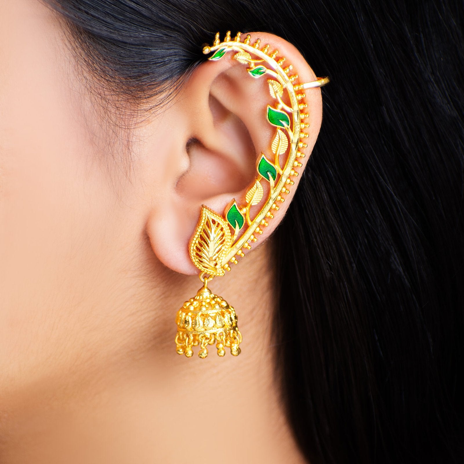 Gold Ear Cuffs Full Kaan Design Kaan Traditional Gold Earrings