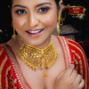 Bridal gold design inspired necklace with earrings image 0