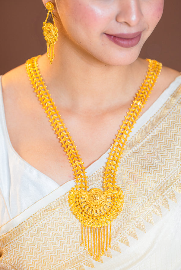 Premium Gold Plated Alakananda Sitahar with Earrings