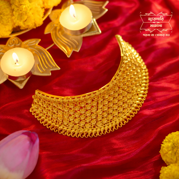 Premium Gold Plated Sahasra Choker with Earrings