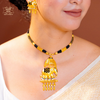 Premium Gold Plated Gajolata Pendant with Earrings