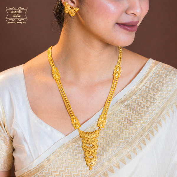 Premium Gold Plated Prajapati Sitahar with Earrings